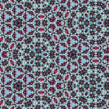 Soyut renkli altıgen kare geometrik seamless modeli simetrik kaleydoskop moda 