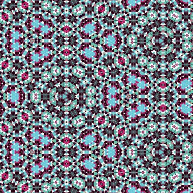 Soyut renkli altıgen kare geometrik seamless modeli simetrik kaleydoskop moda 