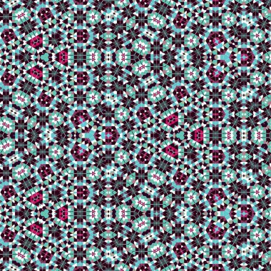 Soyut renkli altıgen kare geometrik seamless modeli simetrik kaleydoskop moda 