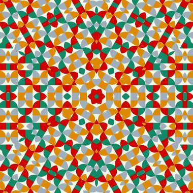 Soyut renkli altıgen kare geometrik seamless modeli simetrik kaleydoskop moda 