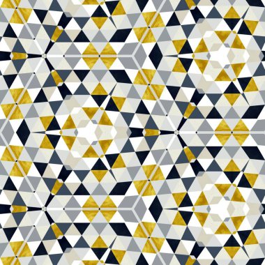 Soyut renkli altıgen kare geometrik seamless modeli simetrik kaleydoskop moda 