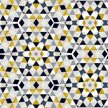 Soyut renkli altıgen kare geometrik seamless modeli simetrik kaleydoskop moda 