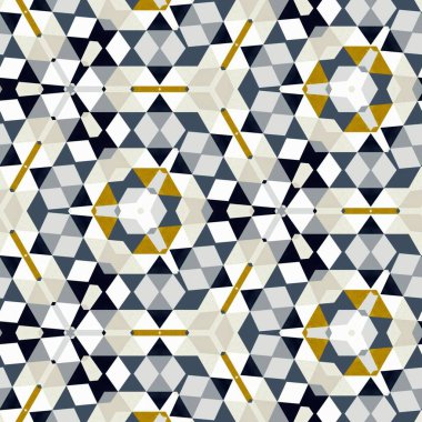 Soyut renkli altıgen kare geometrik seamless modeli simetrik kaleydoskop moda 