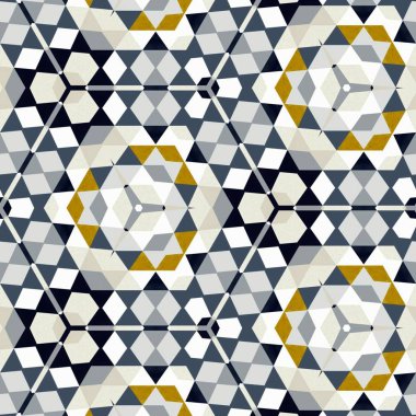 Soyut renkli altıgen kare geometrik seamless modeli simetrik kaleydoskop moda 