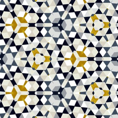 Soyut renkli altıgen kare geometrik seamless modeli simetrik kaleydoskop moda 