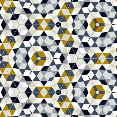 Soyut renkli altıgen kare geometrik seamless modeli simetrik kaleydoskop moda 