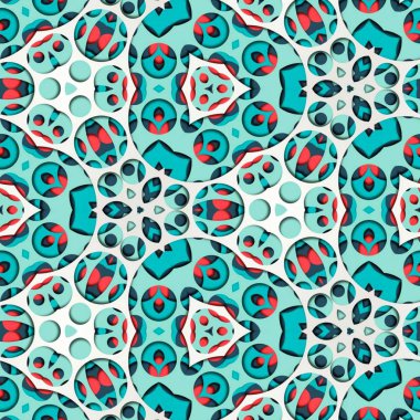 Soyut renkli altıgen kare geometrik seamless modeli simetrik kaleydoskop moda 