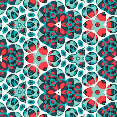 Soyut renkli altıgen kare geometrik seamless modeli simetrik kaleydoskop moda 