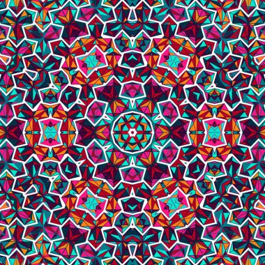 Soyut renkli altıgen kare geometrik seamless modeli simetrik kaleydoskop moda 