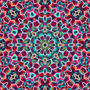 Soyut renkli altıgen kare geometrik seamless modeli simetrik kaleydoskop moda 