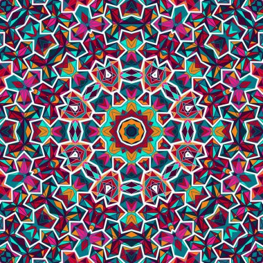 Soyut renkli altıgen kare geometrik seamless modeli simetrik kaleydoskop moda 