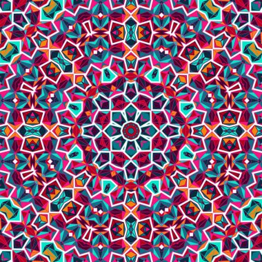 Soyut renkli altıgen kare geometrik seamless modeli simetrik kaleydoskop moda 