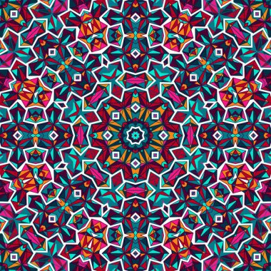 Soyut renkli altıgen kare geometrik seamless modeli simetrik kaleydoskop moda 