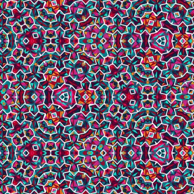 Soyut renkli altıgen kare geometrik seamless modeli simetrik kaleydoskop moda 