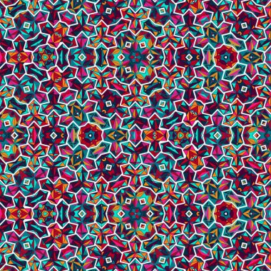 Soyut renkli altıgen kare geometrik seamless modeli simetrik kaleydoskop moda 