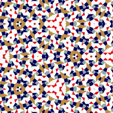 Soyut renkli altıgen kare geometrik seamless modeli simetrik kaleydoskop moda 