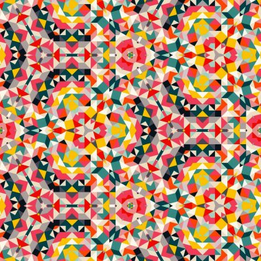Soyut renkli altıgen kare geometrik seamless modeli simetrik kaleydoskop moda 