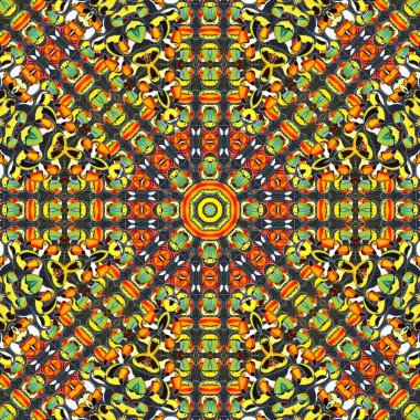 Soyut renkli altıgen kare geometrik seamless modeli simetrik kaleydoskop moda 