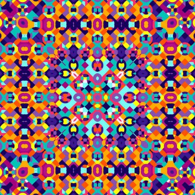 Soyut renkli altıgen kare geometrik seamless modeli simetrik kaleydoskop moda 