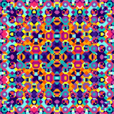 Soyut renkli altıgen kare geometrik seamless modeli simetrik kaleydoskop moda 