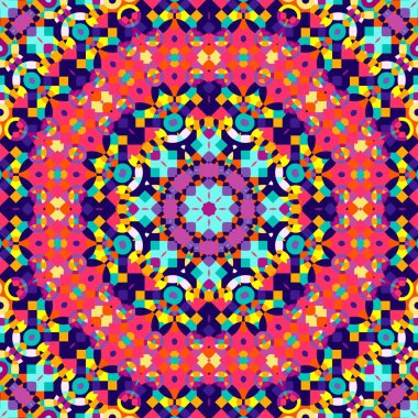 Soyut renkli altıgen kare geometrik seamless modeli simetrik kaleydoskop moda 