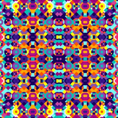 Soyut renkli altıgen kare geometrik seamless modeli simetrik kaleydoskop moda 