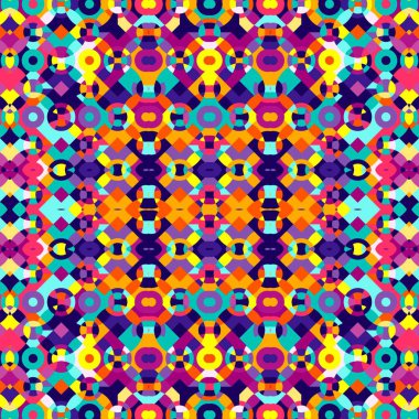 Soyut renkli altıgen kare geometrik seamless modeli simetrik kaleydoskop moda 