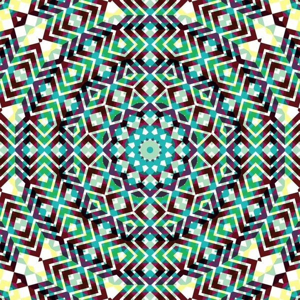 Abstract colorful hexagon square geometric seamless pattern symmetric kaleidoscope fashion — Stock Photo, Image