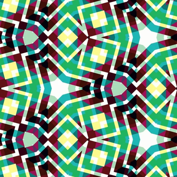 Abstraktní barevné šestiúhelníku čtvercové geometrický vzor bezešvé symetrický kaleidoskop móda — Stock fotografie