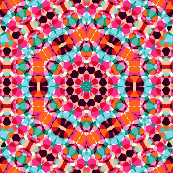 Streszczenie sześciokąt kolorowy kwadrat moda Kalejdoskop symetryczny wzór geometryczny bezszwowe — Zdjęcie stockowe