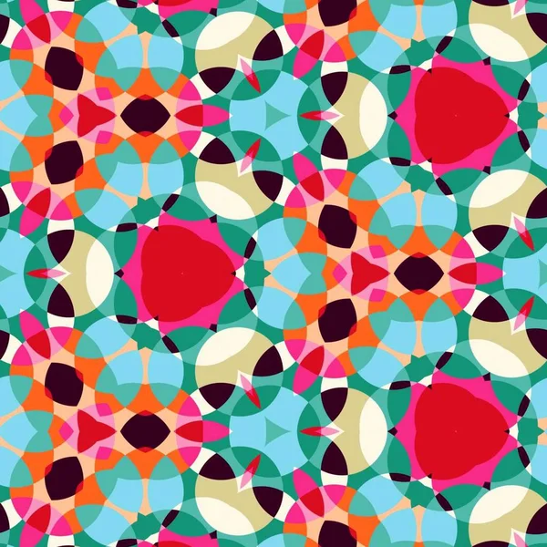 Abstrato colorido hexágono quadrado geométrico sem costura padrão simétrico caleidoscópio moda — Fotografia de Stock