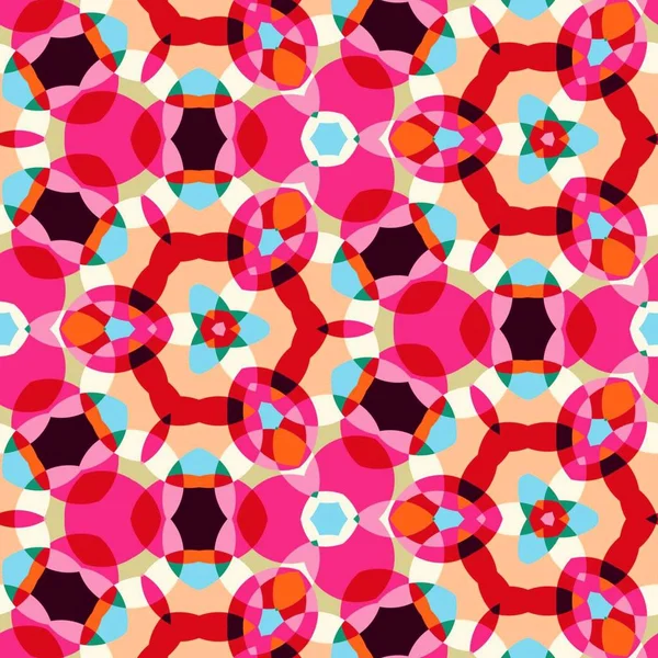 Abstracto hexágono colorido cuadrado geométrico sin costura patrón simétrico caleidoscopio moda — Foto de Stock