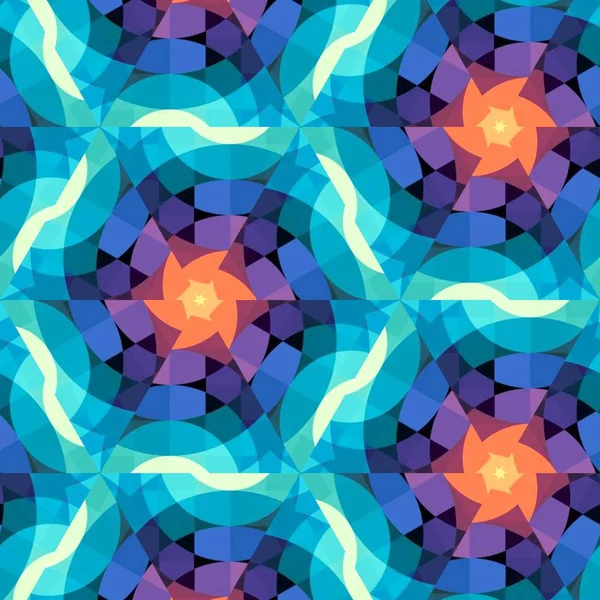 Abstraktní barevné šestiúhelníku čtvercové geometrický vzor bezešvé symetrický kaleidoskop móda — Stock fotografie
