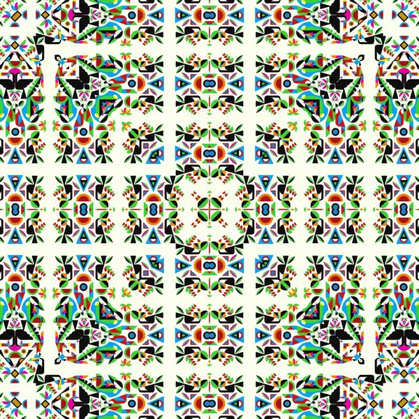 Abstracto hexágono colorido cuadrado geométrico sin costura patrón simétrico caleidoscopio moda —  Fotos de Stock