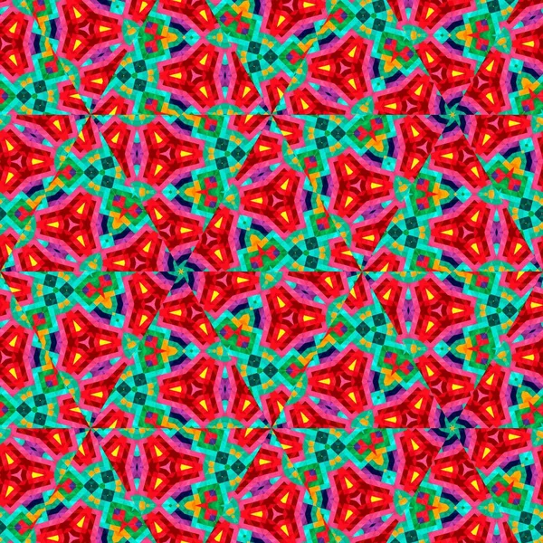 Astratto colorato esagono quadrato geometrico modello senza cuciture simmetrico caleidoscopio moda — Foto Stock