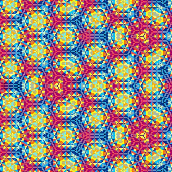 Astratto colorato esagono quadrato geometrico modello senza cuciture simmetrico caleidoscopio moda — Foto Stock