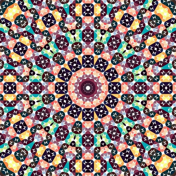 Abstract colorful hexagon square geometric seamless pattern symmetric kaleidoscope fashion — Stock Photo, Image