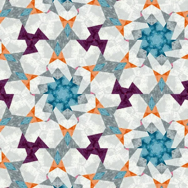 Rezumat colorat hexagon pătrat geometric fără sudură model simetric caleidoscop moda — Fotografie, imagine de stoc