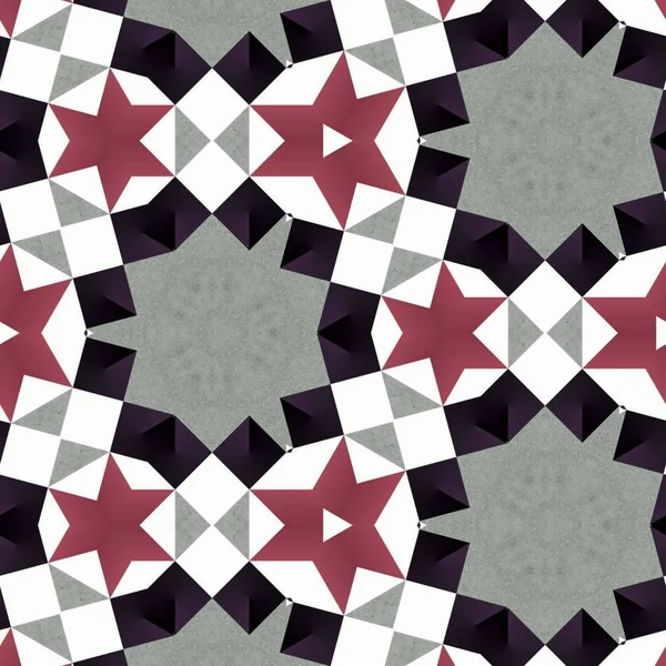 Abstract kleurrijk zeshoek vierkant geometrische naadloze patroon symmetrische Caleidoscoop mode — Stockfoto
