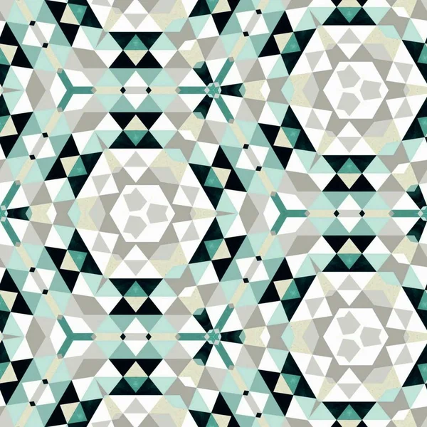 Abstract colorful hexagon square geometric seamless pattern symmetric kaleidoscope fashion — Stock Photo, Image