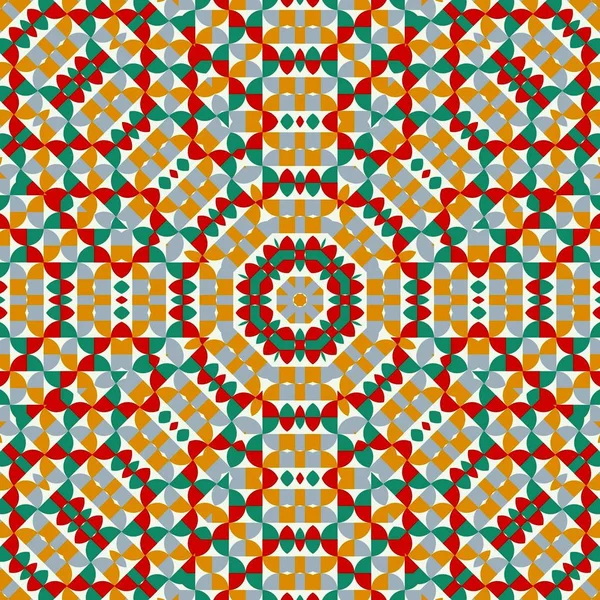 Abstrakte bunte Sechseck Quadrat geometrische nahtlose Muster symmetrische Kaleidoskop-Mode — Stockfoto