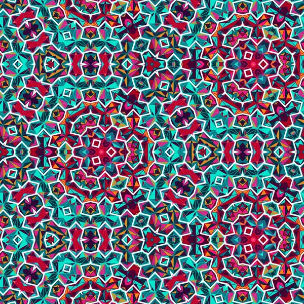 Abstract colorful hexagon square geometric seamless pattern symmetric kaleidoscope fashion — Stock Photo, Image