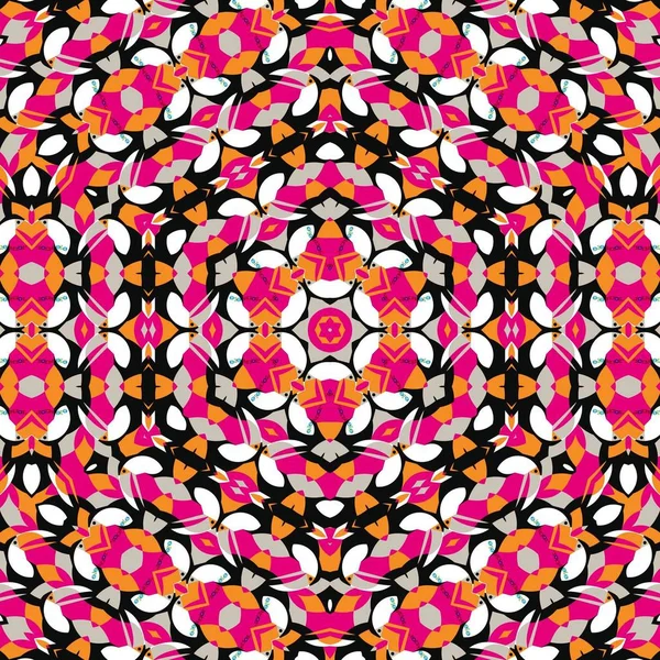 Abstraktní barevné šestiúhelníku čtvercové geometrický vzor bezešvé symetrický kaleidoskop móda — Stock fotografie