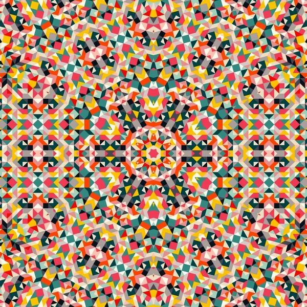 Abstraktní barevné šestiúhelníku čtvercové geometrický vzor bezešvé symetrický kaleidoskop móda — Stock fotografie