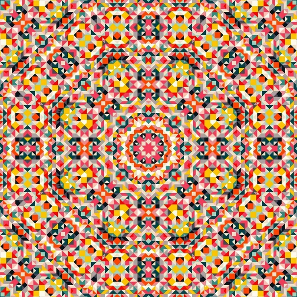 Abstract colorful hexagon square geometric seamless pattern symmetric kaleidoscope fashion — Stock Photo, Image