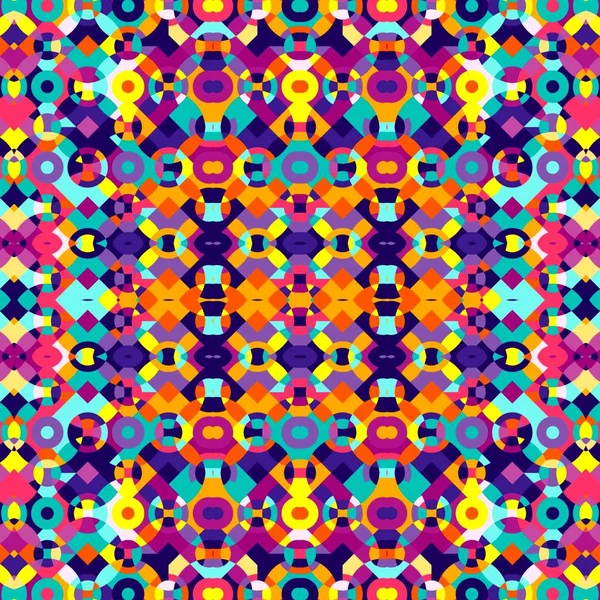 Abstract colorful hexagon square geometric seamless pattern symmetric kaleidoscope fashion — Stock Photo, Image