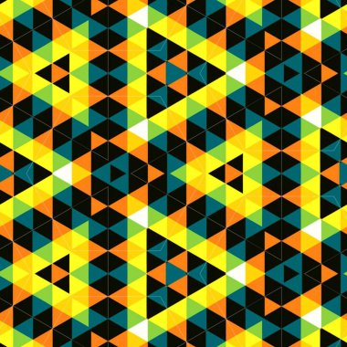 Soyut renkli altıgen kare geometrik seamless modeli simetrik kaleydoskop moda 