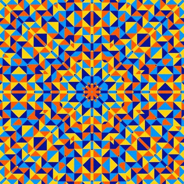 Soyut renkli altıgen kare geometrik seamless modeli simetrik kaleydoskop moda 