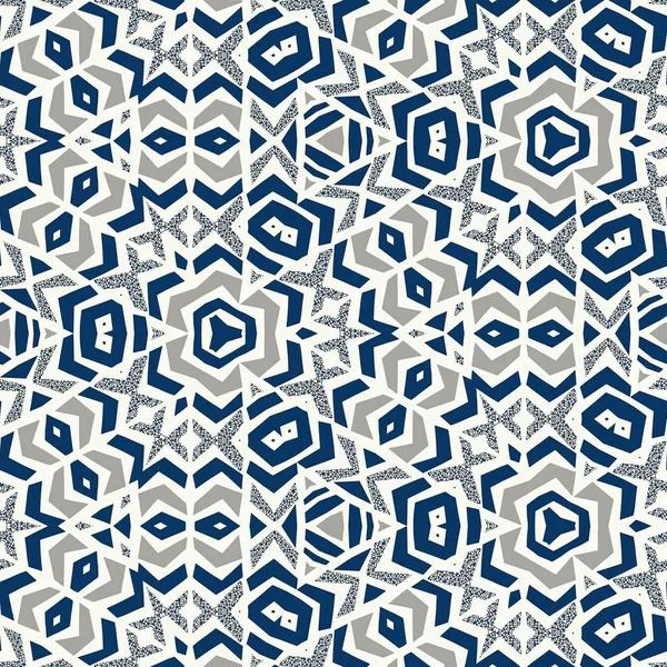 Gaya kaleidoskop simetris geometris persegi abstrak tak berjahit — Stok Foto