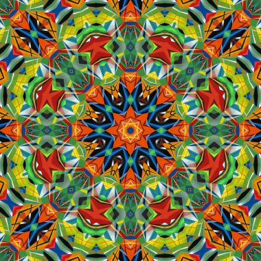 soyut renkli altıgen kare geometrik dikişsiz desen simetrik kaleydoskop moda, tasarım 